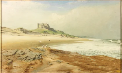 Castelo Bamburgh (lápis e aguarela sobre papel (no cartão))